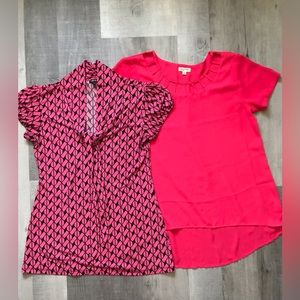 Pink Short-Sleeve Blouse Bundle Size Small